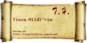 Tisza Hilária névjegykártya